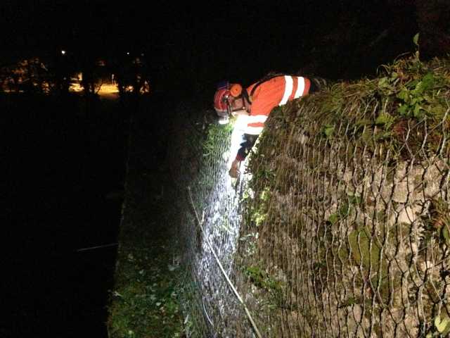 Treillis Maccaferri sur mur, travaux de finition